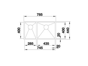 Chậu rửa bát Hafele Blanco Quatrus R15 285/435-IU 570.27.169