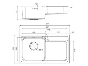 Chậu rửa chén Malloca MS 1028N